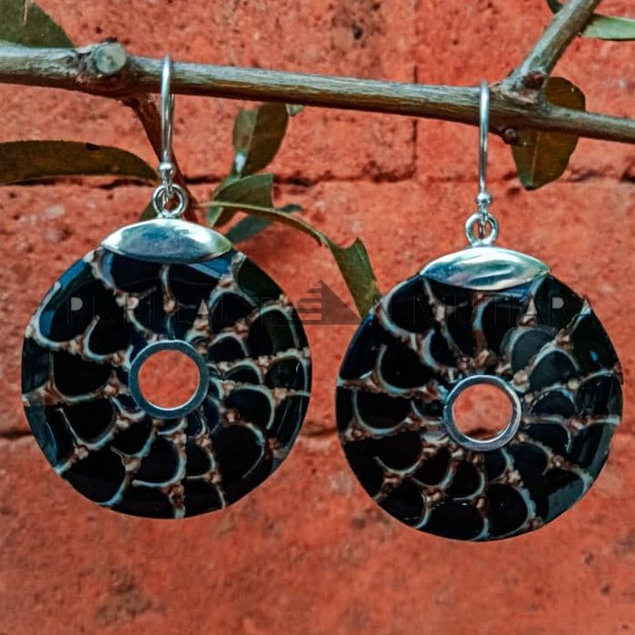 KA-ER002-Resin Shell Black Color With Shell Caps