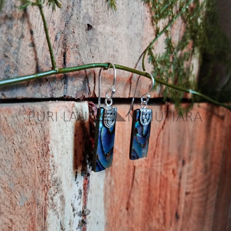 ES0110-Rectangle Abalone Earrings