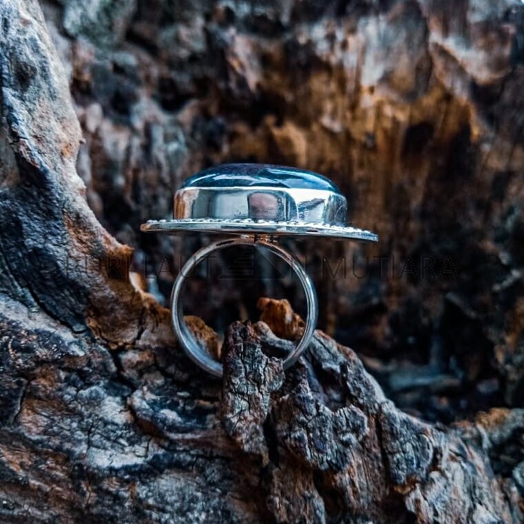 SR014-Large Agate Ring Handmade Bali Design