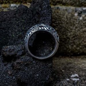 NY-R053- Sterling Silver Cast Bali Ornate Ring