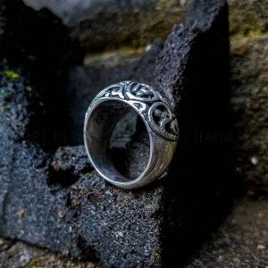 NY-R053- Sterling Silver Cast Bali Ornate Ring