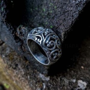 NY-R053- Sterling Silver Cast Bali Ornate Ring