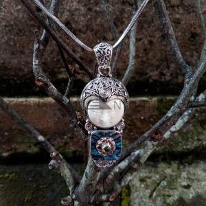 NY-MFPD021-Bone Moonface Pendant