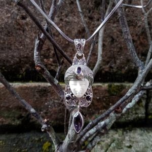 NY-MFPD023-Bone Moonface Pendant