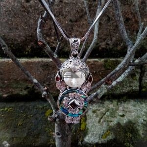 NY-MFPD024-Bone Moonface Pendant