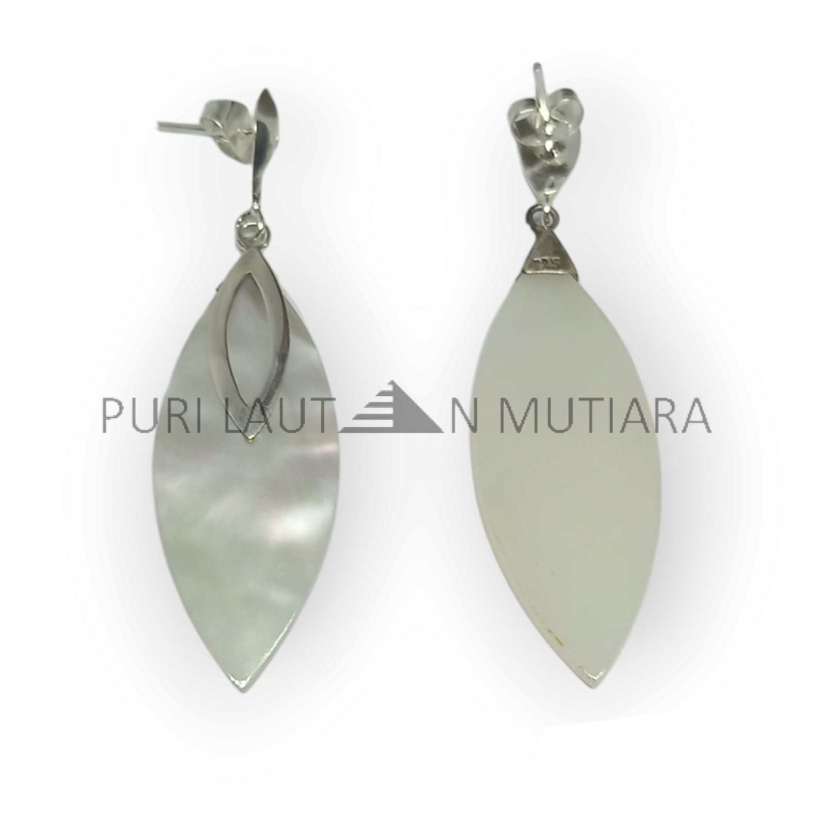 NY-ER155-Silver Stud Earring With MOP