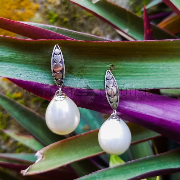 NY-ER156-Silver Stud Earring With Pearl Drop