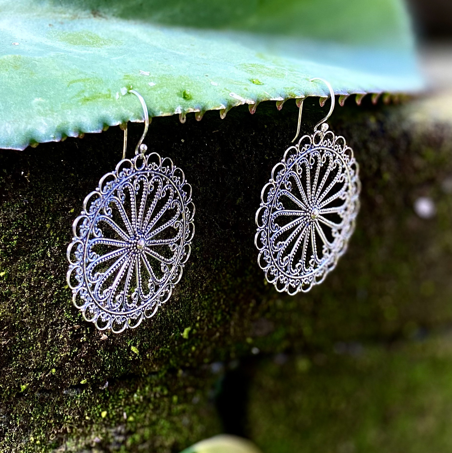 NY-ER170-Bali Silver Filigree Earrings