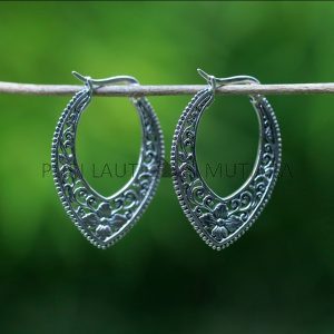 IER020-Luxury Ornate Design Hoop Earrings Bali Style Gypsi