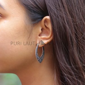 IER020-Luxury Ornate Design Hoop Earrings Bali Style Gypsi
