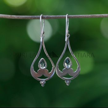 IER023-Balinese Teardrop 925 Sterling Silver Dangling Earrings