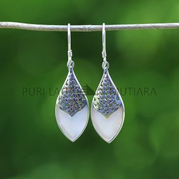 IER027 Sterling Silver Filigree Earrings with Mother of Pearl 