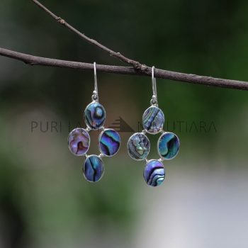 IER030 Sterling Silver Abalone Shell Dangle 