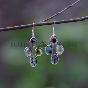 IER030 Sterling Silver Abalone Shell Dangle 