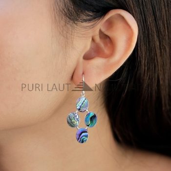 IER030 Sterling Silver Abalone Shell Dangle 