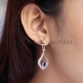 IER032-Bali Dangling Earrings Vintage Teardrop Ornate Design