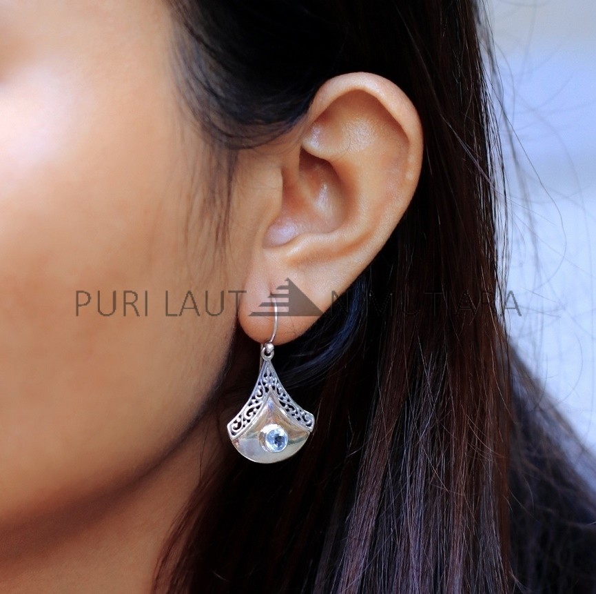 IER002-Radiant Sterling Silver Earrings with Gemstone Accent