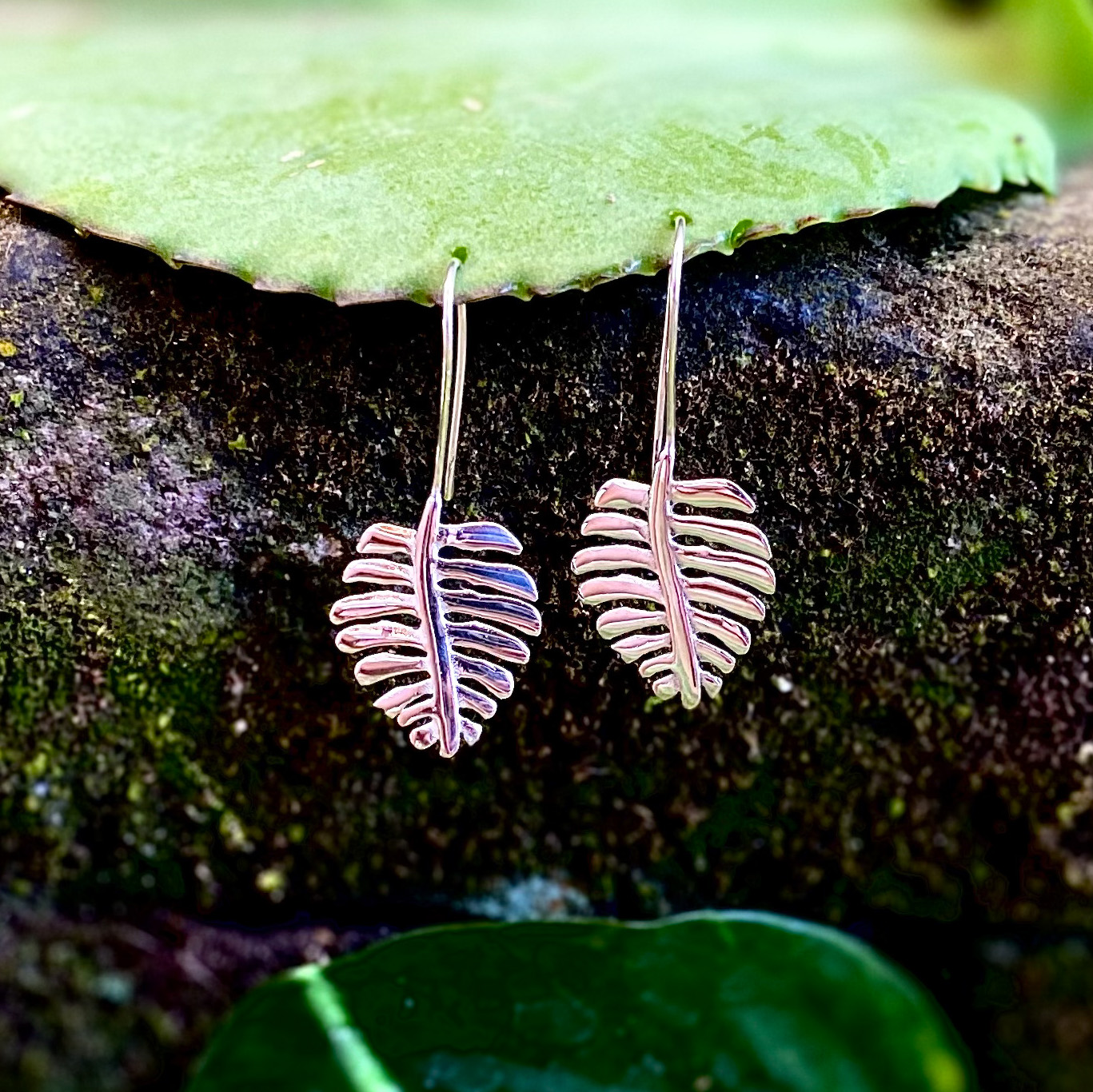 NY-ER173-Leaf Silver Earrings