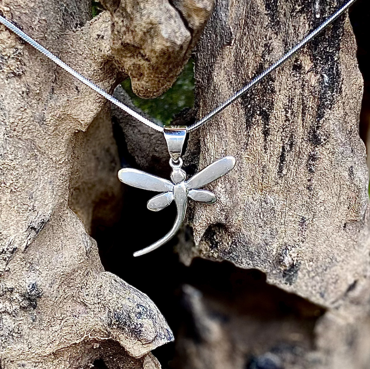 NY-PD036-Silver Dragonfly Pendant