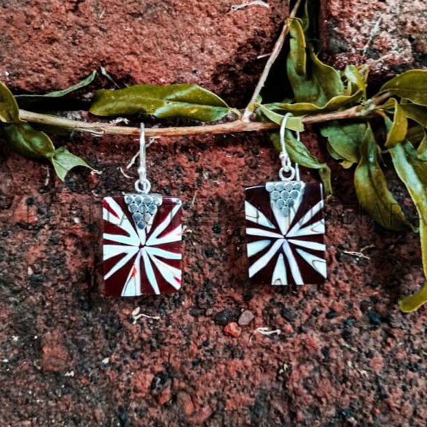 ES0042-Rectangle Shell Earrings