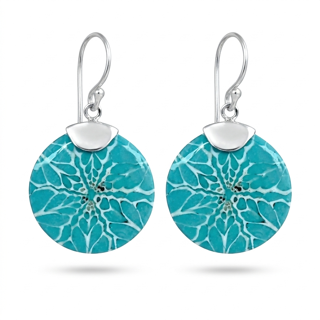ESKY07-Plain Caps Round Shell Earrings