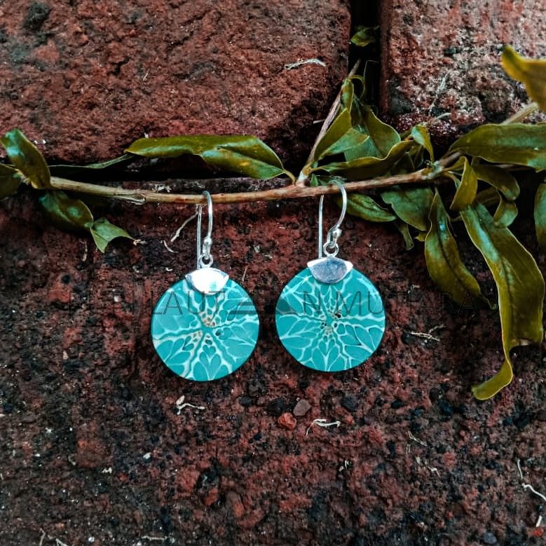 ESKY07-Plain Caps Round Shell Earrings