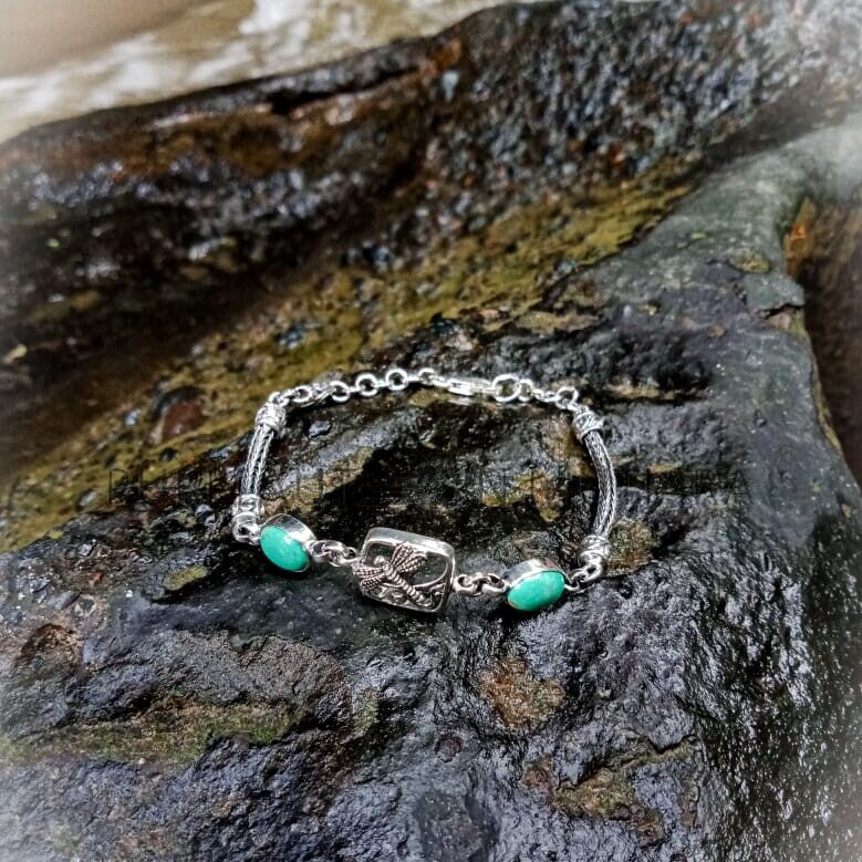 NY-CHB025-Silver Chain Bracelet With Stones