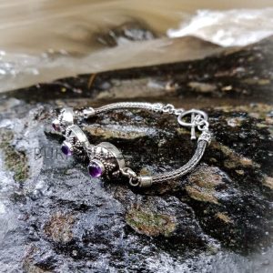 NY-CHB026-Silver Chain Bracelet With Stones
