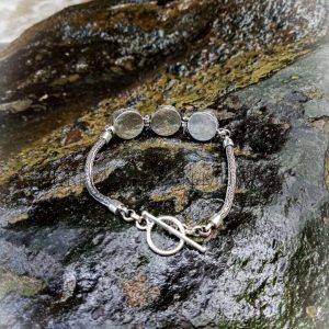 NY-CHB026-Silver Chain Bracelet With Stones