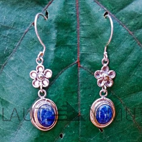 NY-ER016-Double Dangle Earrings With Gemstone