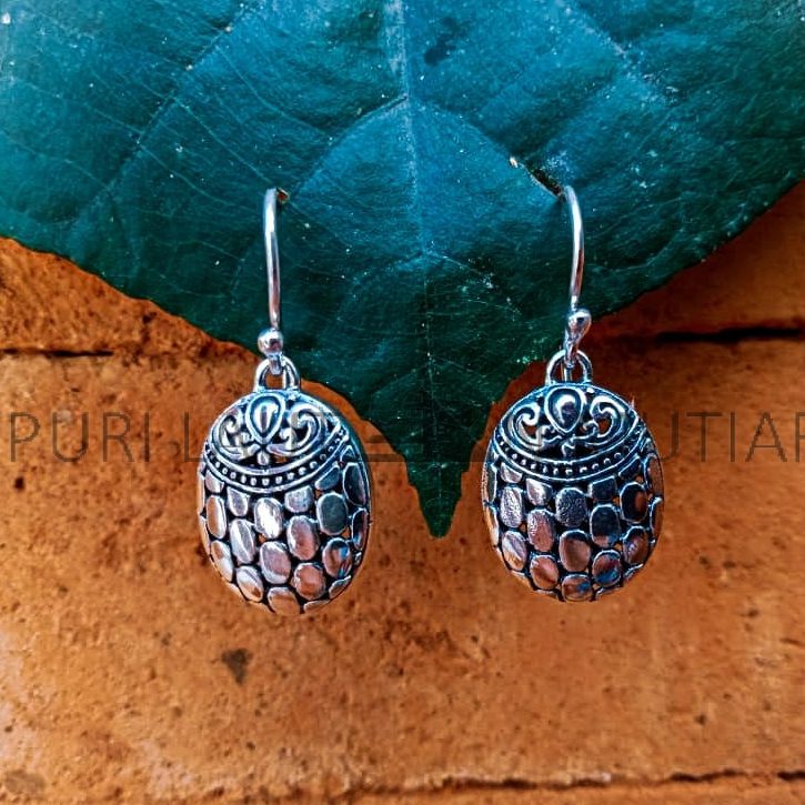 NY-ER035-Sterling Silver Turtle Shell Dangle Earrings