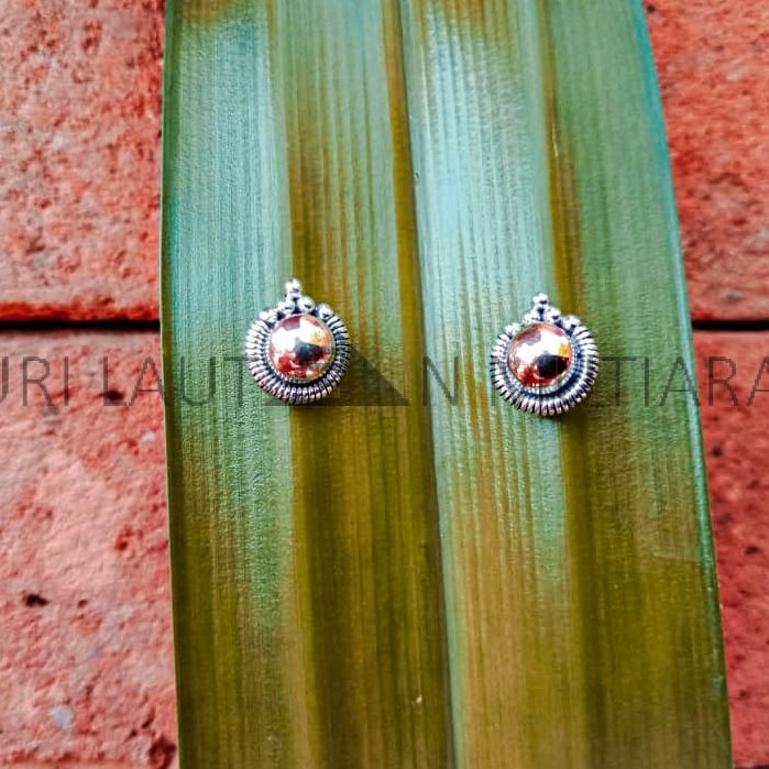 NY-ER050-Bali Gold And Silver Stud