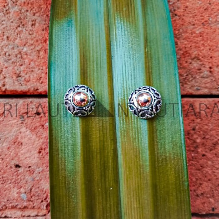 NY-ER053-Bali Gold And Silver Stud