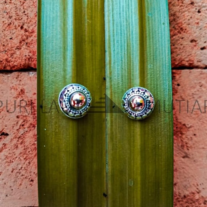NY-ER056-Bali Gold And Silver Stud