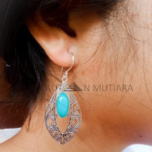 NY-ER062-Bali Filegree Earrings With Gemstone