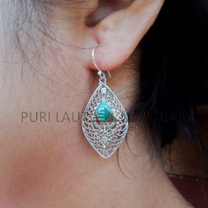 NY-ER068-Marquise Shape Filigree Earrings With Gemstone