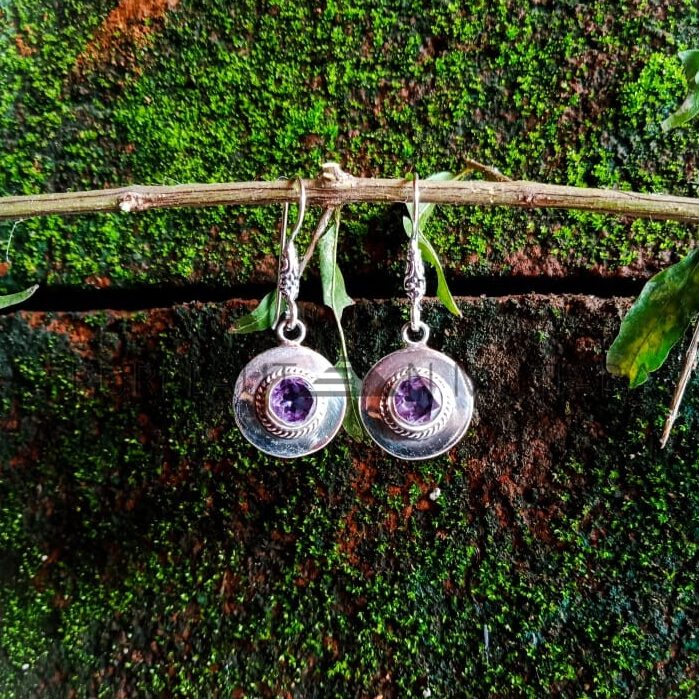 NY-ER069-Half Ball Shape Earrings Fancy Earwire