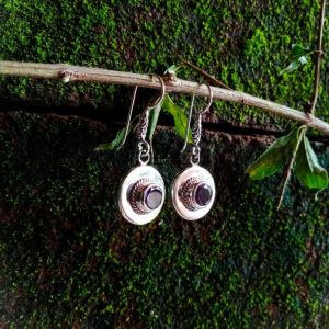 NY-ER069-Half Ball Shape Earrings Fancy Earwire