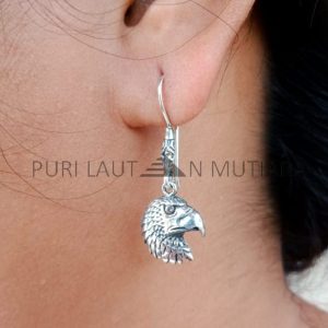 NY-ER072-Eagle Head With Fancy Ear Wire