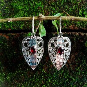 NY-ER073- Heart Shape Filigree With Texture