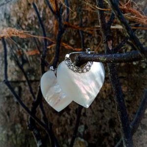 NY-ER145-Silver Hoop Earring With MOP
