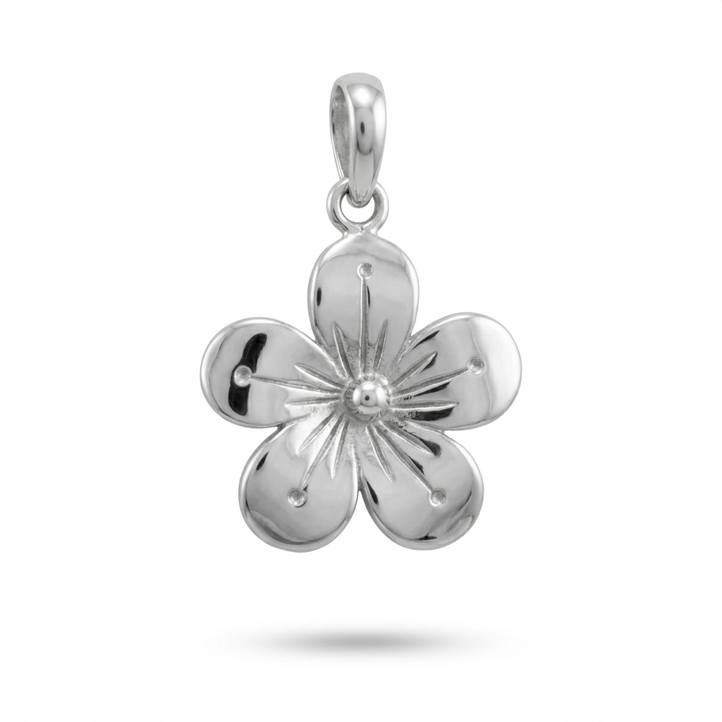 NY-PD021-Silver Sakura Pendant