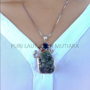 NY-PD032-Silver Large Freeform Gemstone Pendant