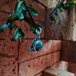PD19012-Gemstone Pendant Round Bali Ornate Design