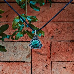 PD19012-Gemstone Pendant Round Bali Ornate Design