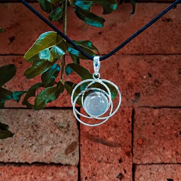 PD19016-Gemstone Pendant Round With Wire Design