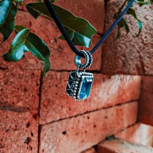 PD19017-Blue Topaz Pendant Octagonal Bali Design