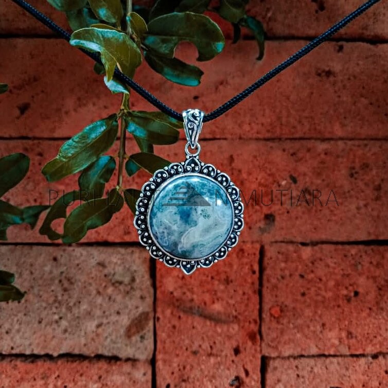PD19018- Pendant Agate Round Bali Ornate Design