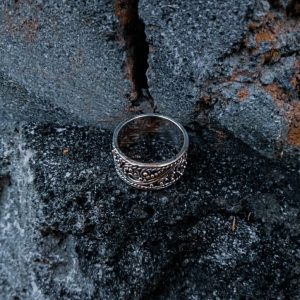 R19003-Wide Band Ring Bali Granulation Design