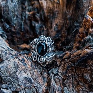 R19007-Gemstone Ring Bali Granulation Design